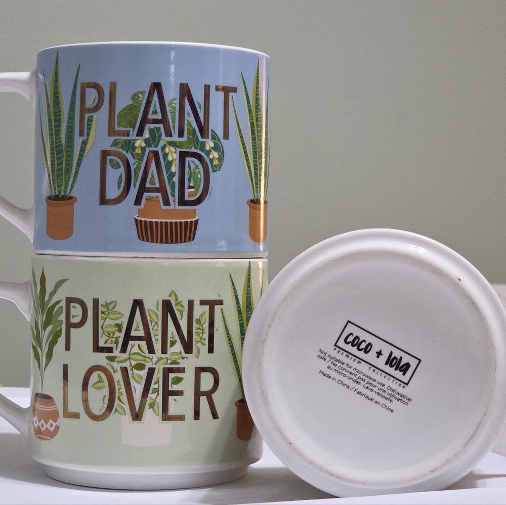 🌿 Coco+Lola Plant Lover+ Mom+ Dads Pastel Lover Mugs Set of 3 🌸 Spring Garden - Picture 8 of 10